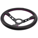 Raceworks 350mm Leather Dished Steering Wheel